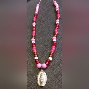 Sacred Heart Bead Necklace for St. Valentine's Day